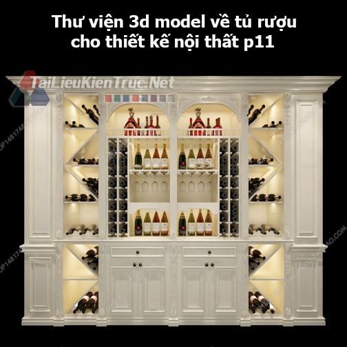 Thư viện 3d model về tủ rượu cho thiết kế nội thất p11