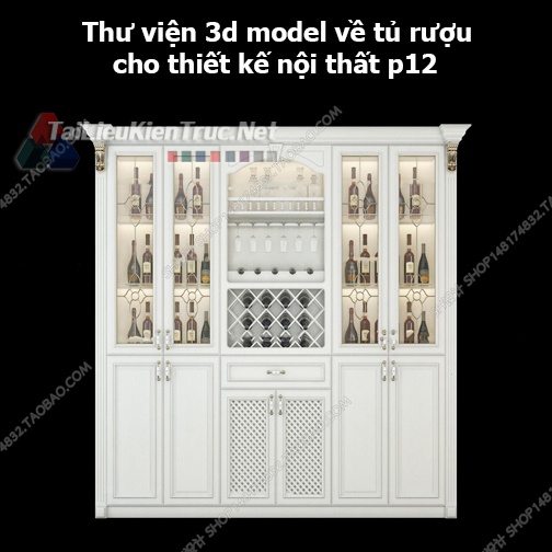 Thư viện 3d model về tủ rượu cho thiết kế nội thất p12