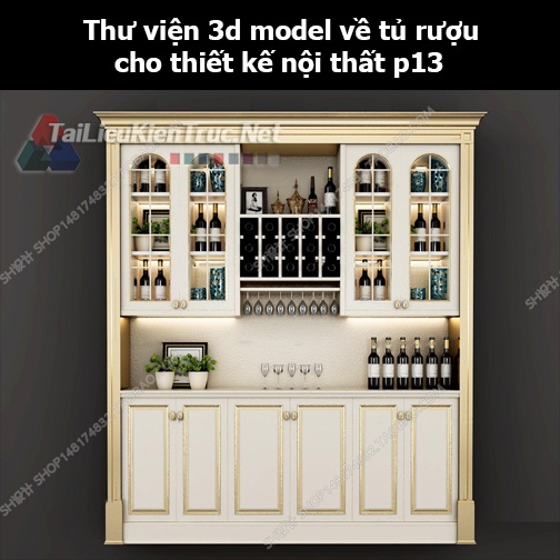 Thư viện 3d model về tủ rượu cho thiết kế nội thất p13