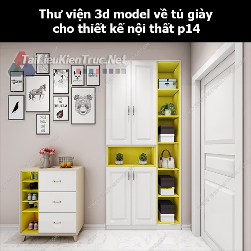 Thư viện 3d model về tủ giày cho thiết kế nội thất p14