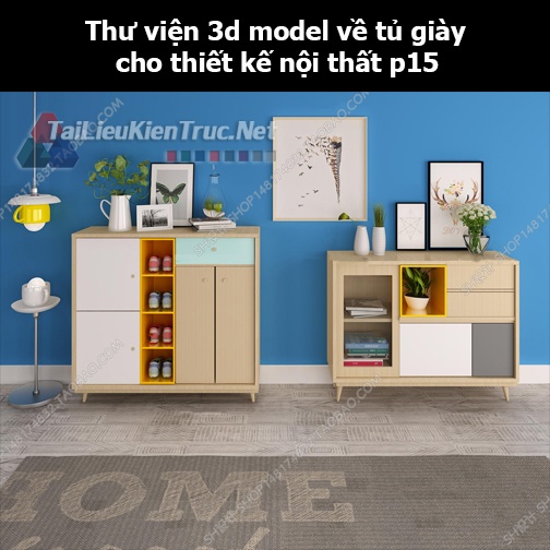 Thư viện 3d model về tủ giày cho thiết kế nội thất p15
