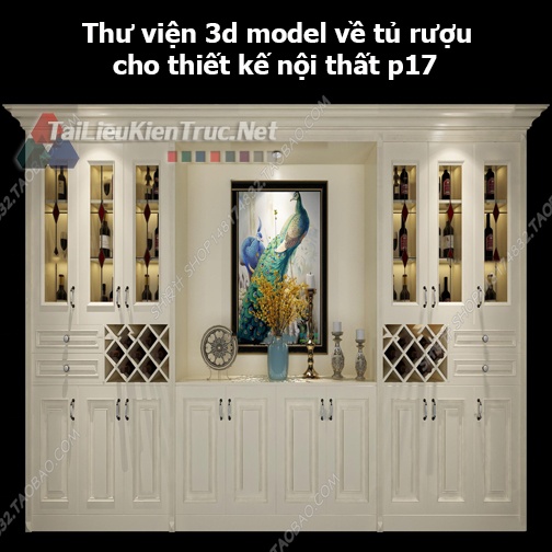 Thư viện 3d model về tủ rượu cho thiết kế nội thất p17