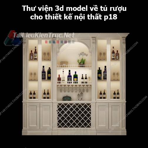 Thư viện 3d model về tủ rượu cho thiết kế nội thất p18