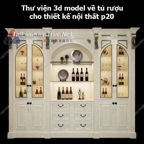 Thư viện 3d model về tủ rượu cho thiết kế nội thất p20