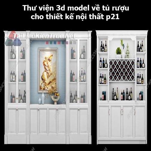 Thư viện 3d model về tủ rượu cho thiết kế nội thất p21