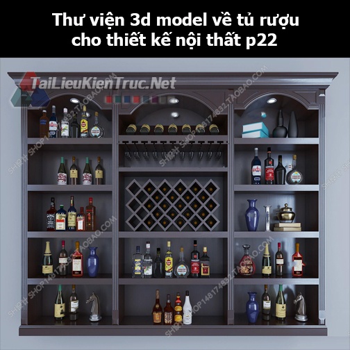 Thư viện 3d model về tủ rượu cho thiết kế nội thất p22