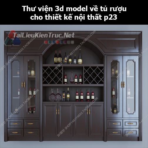 Thư viện 3d model về tủ rượu cho thiết kế nội thất p23