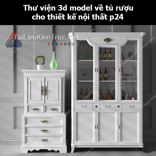 Thư viện 3d model về tủ rượu cho thiết kế nội thất p24