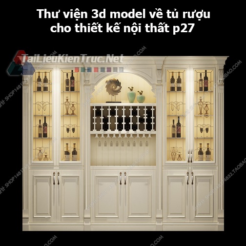 Thư viện 3d model về tủ rượu cho thiết kế nội thất p27