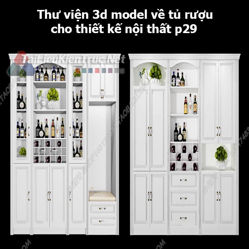 Thư viện 3d model về tủ rượu cho thiết kế nội thất p29