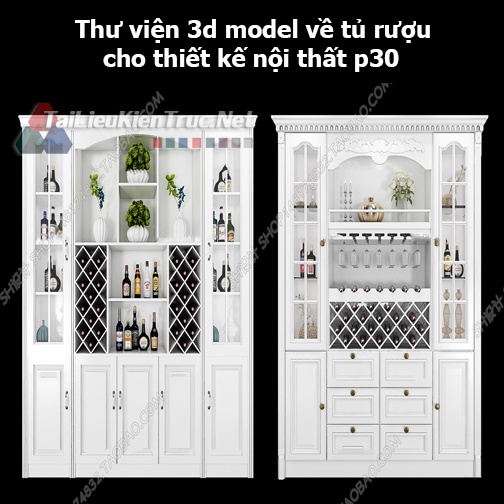 Thư viện 3d model về tủ rượu cho thiết kế nội thất p30
