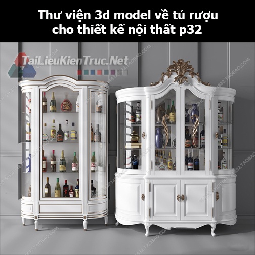 Thư viện 3d model về tủ rượu cho thiết kế nội thất p32