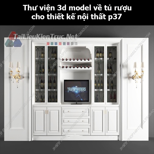 Thư viện 3d model về tủ rượu cho thiết kế nội thất p37