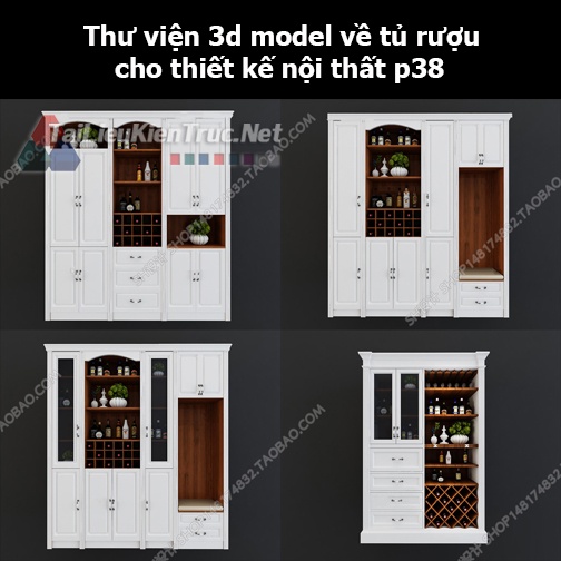 Thư viện 3d model về tủ rượu cho thiết kế nội thất p38