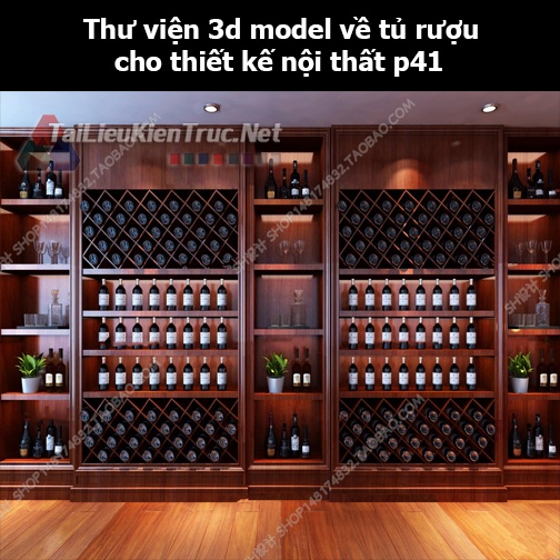 Thư viện 3d model về tủ rượu cho thiết kế nội thất p41