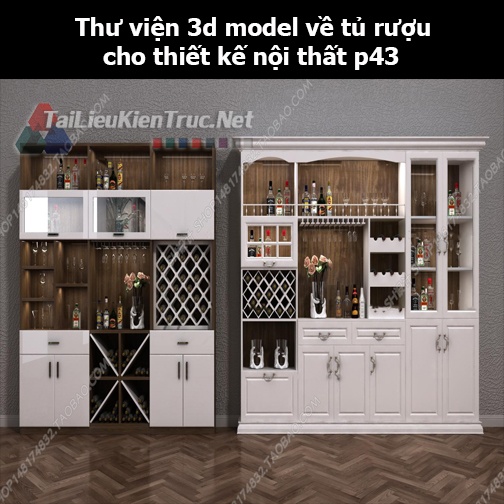 Thư viện 3d model về tủ rượu cho thiết kế nội thất p43