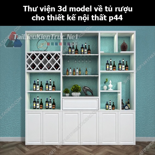 Thư viện 3d model về tủ rượu cho thiết kế nội thất p44
