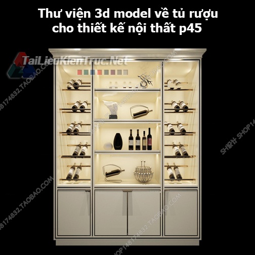 Thư viện 3d model về tủ rượu cho thiết kế nội thất p45