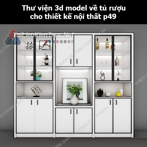 Thư viện 3d model về tủ rượu cho thiết kế nội thất p49