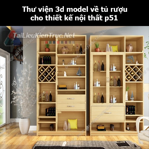 Thư viện 3d model về tủ rượu cho thiết kế nội thất p51