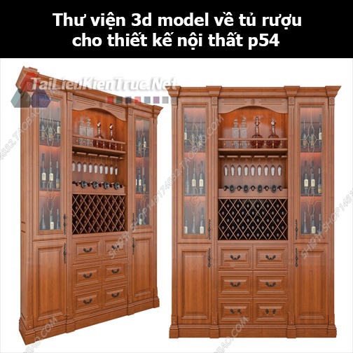 Thư viện 3d model về tủ rượu cho thiết kế nội thất p54