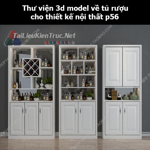 Thư viện 3d model về tủ rượu cho thiết kế nội thất p56