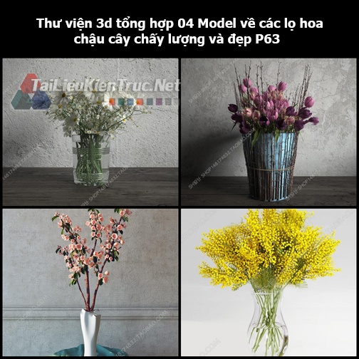 Thư viện 3d tổng hợp 04 Model về các lọ hoa, chậu cây chất lượng và đẹp P63