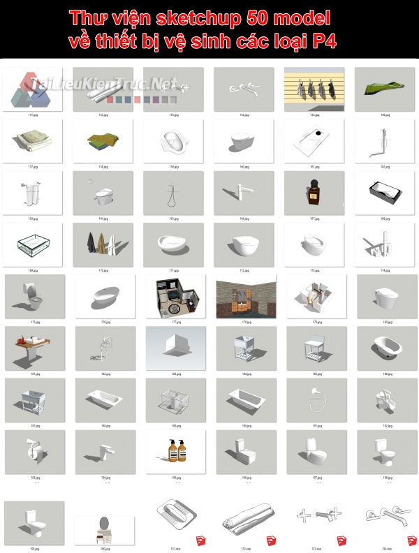 Thư viện sketchup 50 model về thiết bị vệ sinh các loại P4