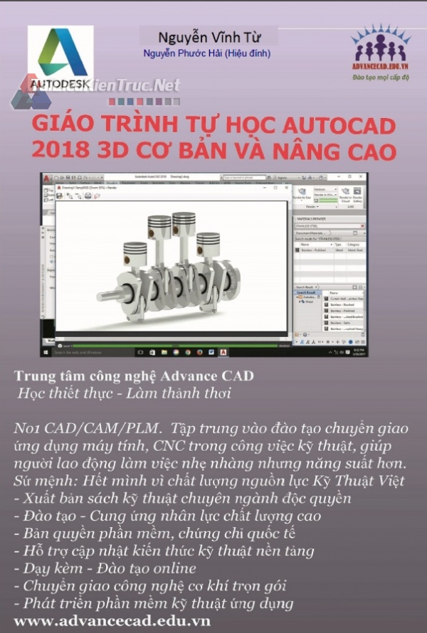 Giáo trình AutoCAD 2018 3D cơ bản và nâng cao Nguyễn Vĩnh Từ