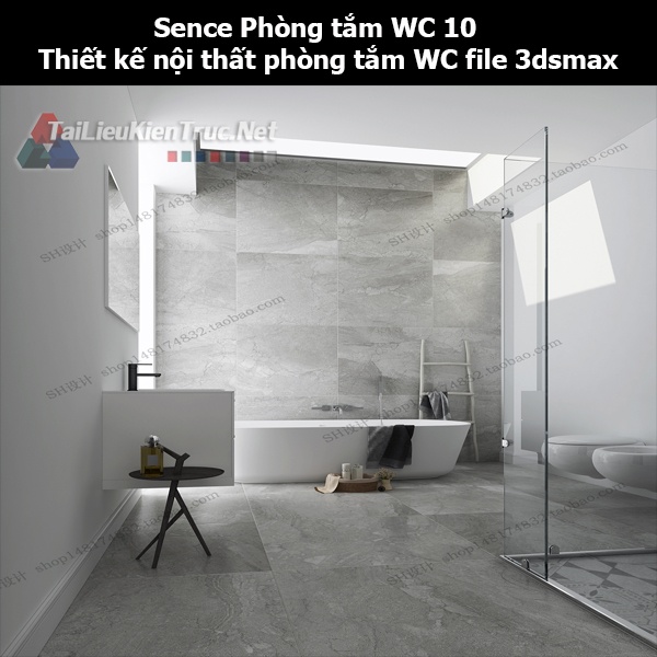 Sence Phòng tắm WC 10 - Thiết kế nội thất phòng tắm + Wc file 3dsmax 