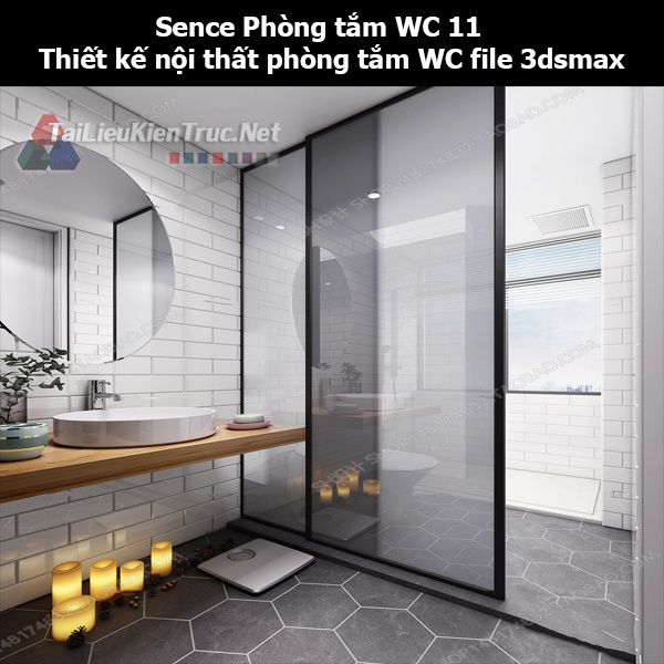 Sence Phòng tắm WC 11 - Thiết kế nội thất phòng tắm + Wc file 3dsmax
