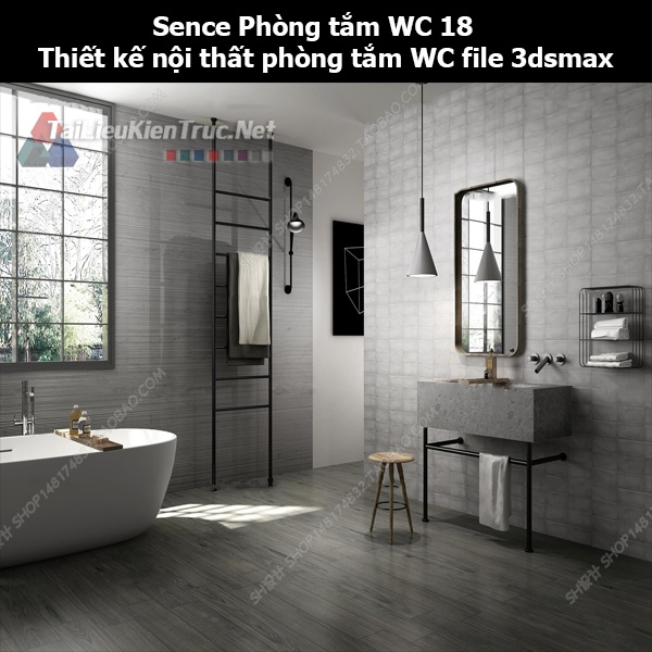 Sence Phòng tắm WC 18 - Thiết kế nội thất phòng tắm + Wc file 3dsmax