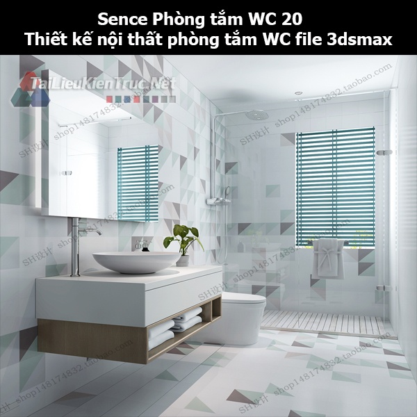 Sence Phòng tắm WC 20 - Thiết kế nội thất phòng tắm + Wc file 3dsmax