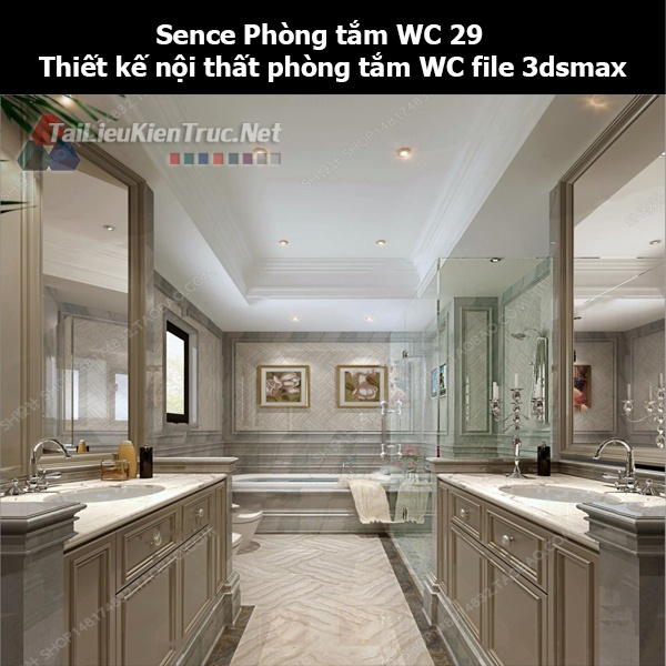 Sence Phòng tắm WC 29 - Thiết kế nội thất phòng tắm + Wc file 3dsmax