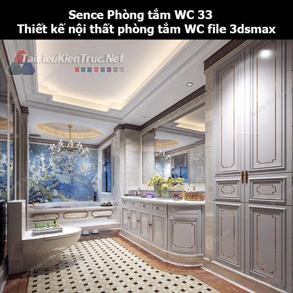 Sence Phòng tắm WC 33 - Thiết kế nội thất phòng tắm + Wc file 3dsmax
