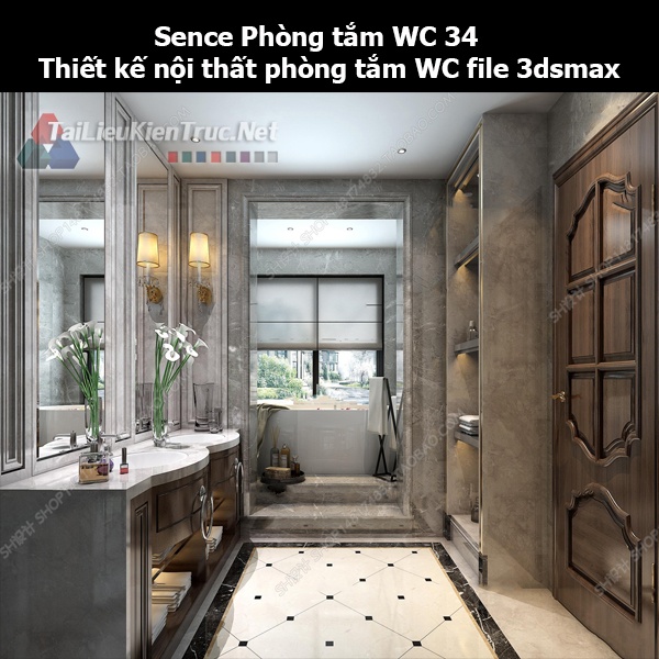 Sence Phòng tắm WC 34 - Thiết kế nội thất phòng tắm + Wc file 3dsmax