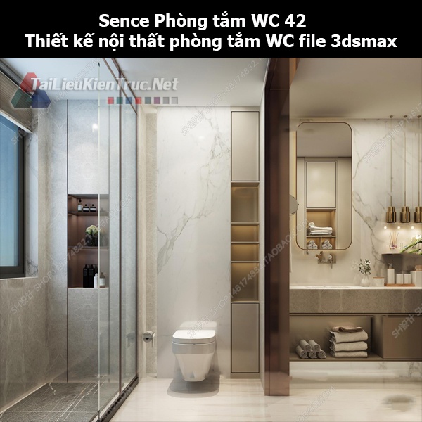 Sence Phòng tắm WC 42 - Thiết kế nội thất phòng tắm + Wc file 3dsmax