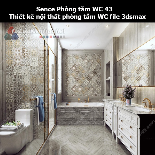 Sence Phòng tắm WC 43 - Thiết kế nội thất phòng tắm + Wc file 3dsmax