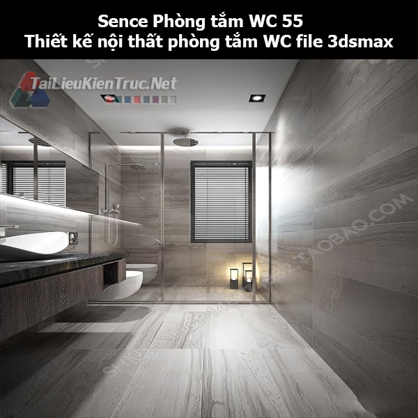 Sence Phòng tắm WC 55 - Thiết kế nội thất phòng tắm + Wc file 3dsmax