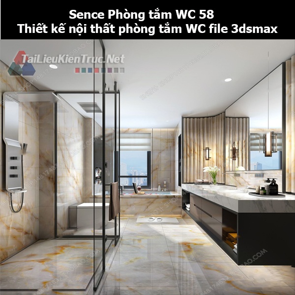 Sence Phòng tắm WC 58 - Thiết kế nội thất phòng tắm + Wc file 3dsmax