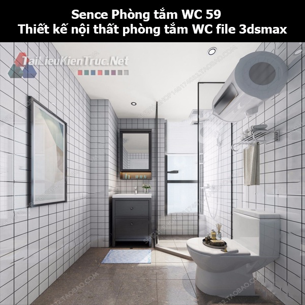 Sence Phòng tắm WC 59 - Thiết kế nội thất phòng tắm + Wc file 3dsmax