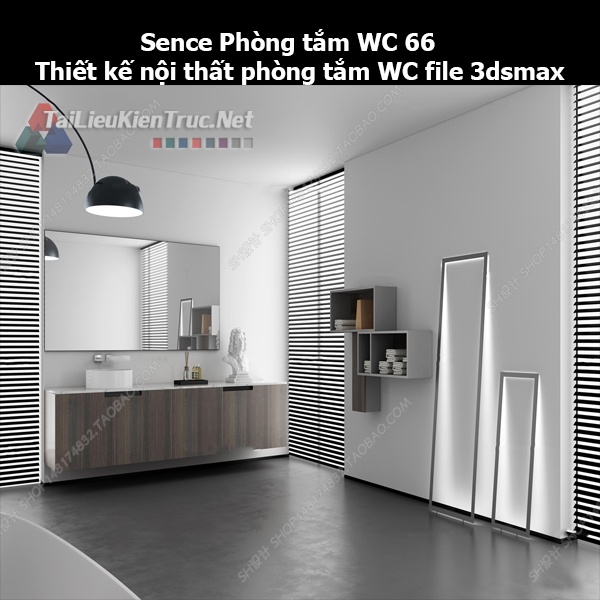 Sence Phòng tắm WC 66 - Thiết kế nội thất phòng tắm + Wc file 3dsmax