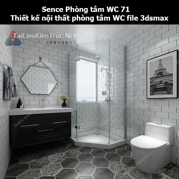 Sence Phòng tắm WC 71 - Thiết kế nội thất phòng tắm + Wc file 3dsmax
