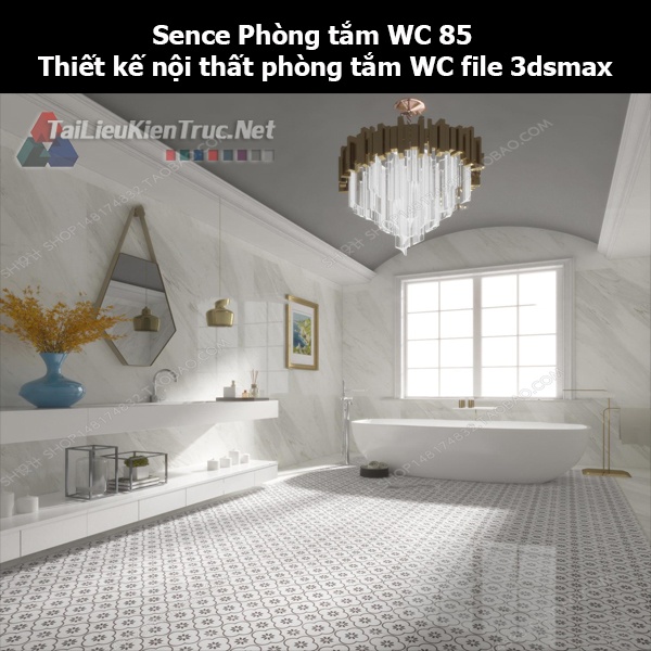 Sence Phòng tắm WC 85 - Thiết kế nội thất phòng tắm + Wc file 3dsmax