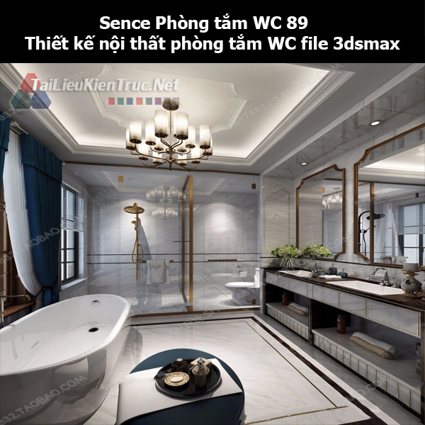 Sence Phòng tắm WC 89 - Thiết kế nội thất phòng tắm + Wc file 3dsmax