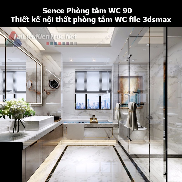 Sence Phòng tắm WC 90 - Thiết kế nội thất phòng tắm + Wc file 3dsmax