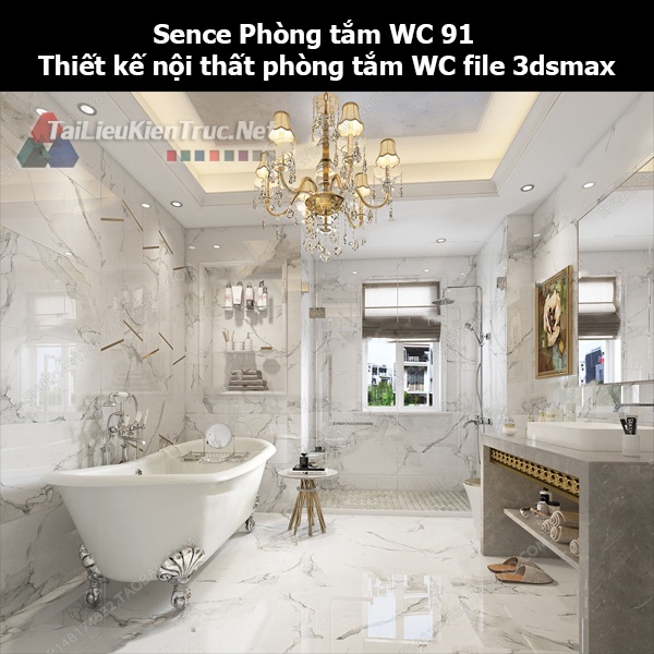 Sence Phòng tắm WC 91 - Thiết kế nội thất phòng tắm + Wc file 3dsmax