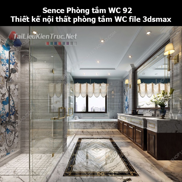 Sence Phòng tắm WC 92 - Thiết kế nội thất phòng tắm + Wc file 3dsmax