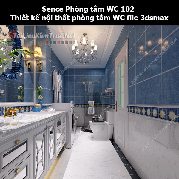 Sence Phòng tắm WC 102 - Thiết kế nội thất phòng tắm + Wc file 3dsmax
