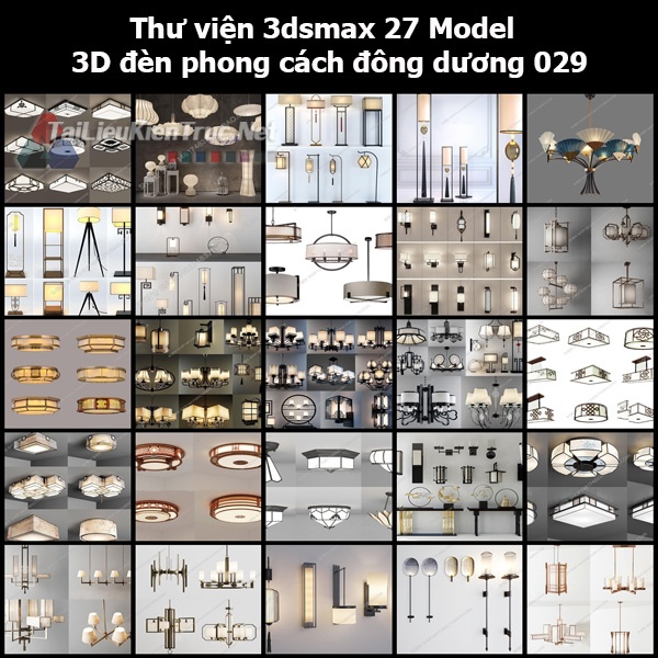 Thư viện 3dsmax Tổng hợp 27 Model 3D đèn phong cách đông dương 029